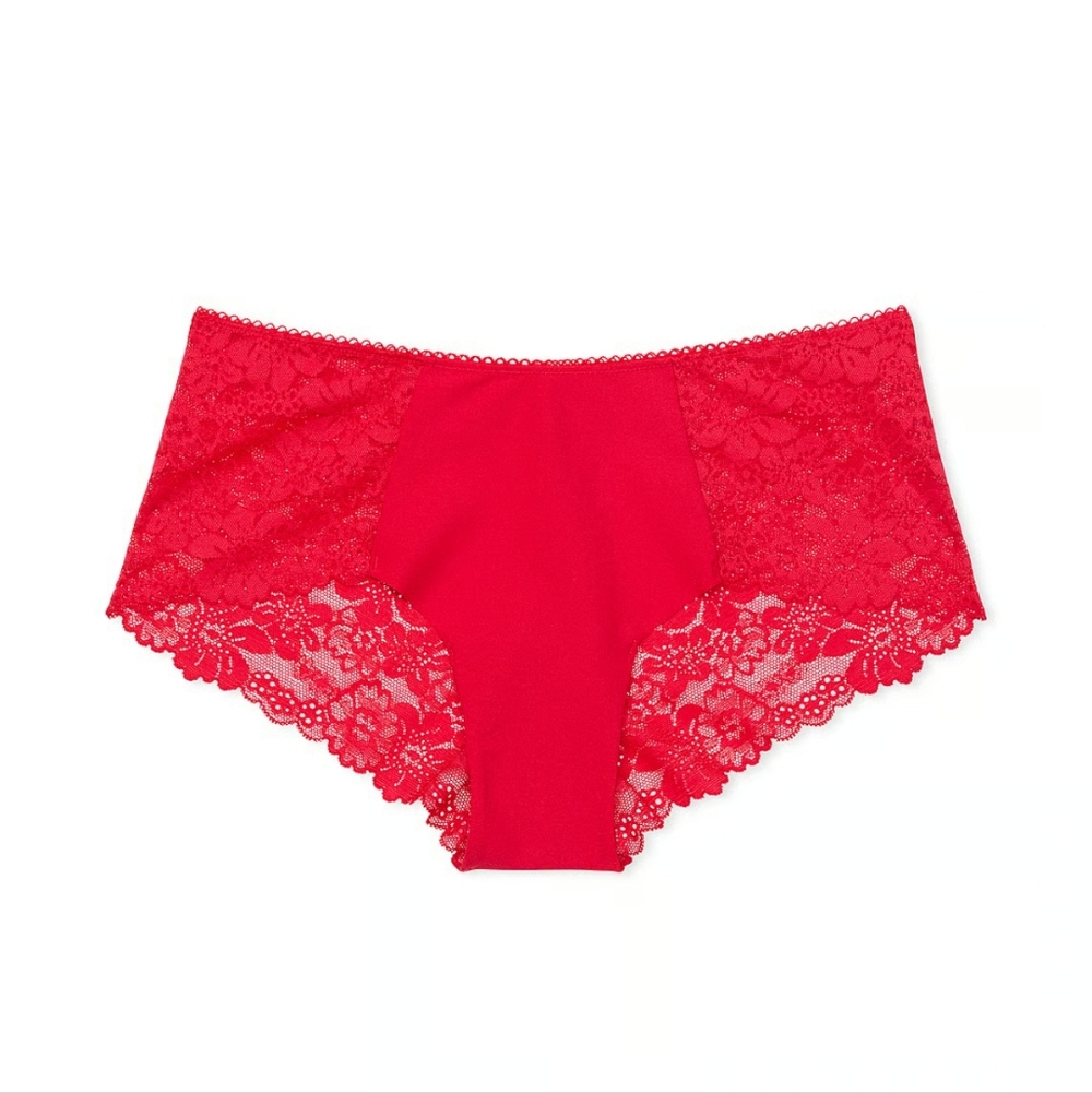 PINK Victoria's Secret *No-Show Cheeky Panty,* size MEDIUM, in RED PEPPER